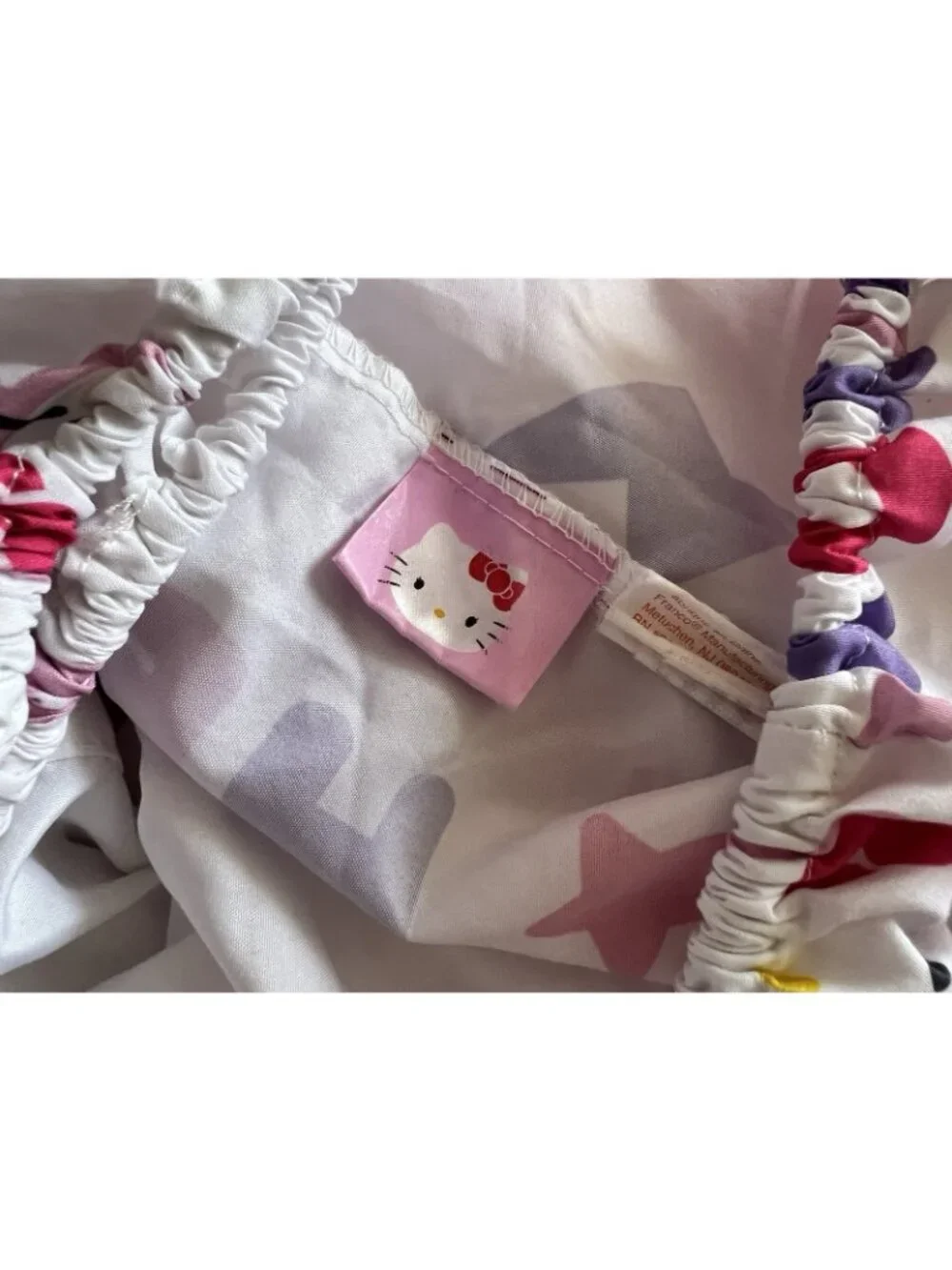 HELLO KITTY 4 Pc Twin Sheet Set Pink White Fitted Flat 2 Pillowcases Kids Rooms